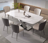 Table de salle &agrave; manger en marbre rectangulaire moderne et &eacute;l&eacute;gante &agrave; la maison simple