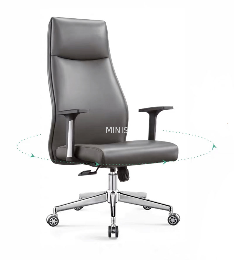 Chaises de bureau en cuir rotatives r&eacute;glables et durables confortables