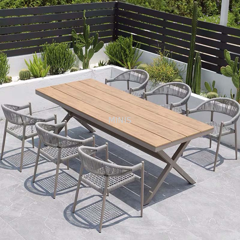Sof&aacute; duradero impermeable de madera de teca para jard&iacute;n al aire libre moderno