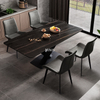 Table de salle &agrave; manger en marbre rectangulaire moderne et &eacute;l&eacute;gante &agrave; la maison simple