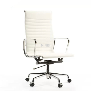 Chaises de bureau en cuir blanc en aluminium fiables de haute qualit&eacute;