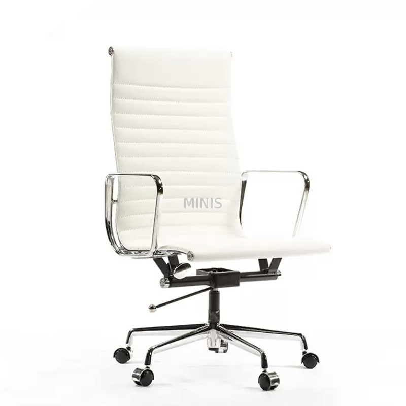Chaises de bureau en cuir blanc en aluminium fiable de haute qualit&eacute;