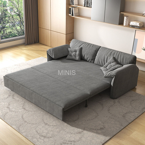 Sof&aacute; cama plegable convertible de terciopelo gris para cama