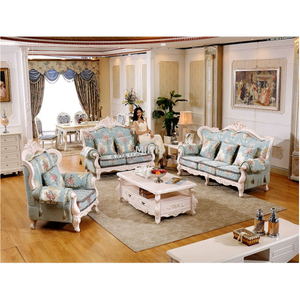 Sala de estar interior elegante sof&aacute; de tela lavable con marco de madera