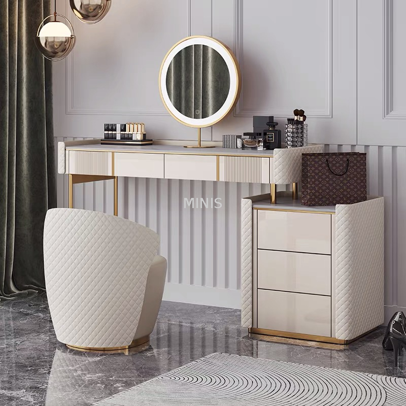 Coiffeuses &eacute;l&eacute;gantes blanches de chambre &agrave; coucher avec tiroirs/miroirs