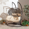 Chaise pivotante en rotin de loisirs en forme d'œuf, patio de jardin ext&eacute;rieur