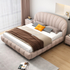 Cama de tela beige moderna de f&aacute;brica china con gabinete de almacenamiento