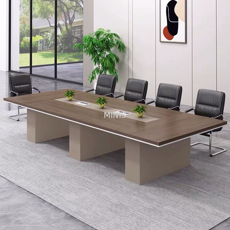 Tables de conf&eacute;rence de rectangle de Brown de meubles de r&eacute;union de bureau