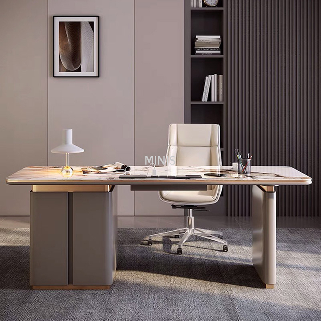 Meubles de bureau &agrave; domicile petit bureau d'ordinateur en marbre &eacute;l&eacute;gant
