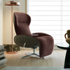 Fauteuil inclinable rotatif en bon tissu avec repose-pieds escamotable