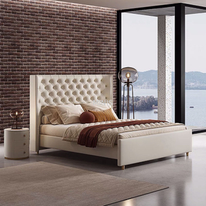 Lit King Size &eacute;l&eacute;gant ivoire &eacute;l&eacute;gant fran&ccedil;ais avec matelas