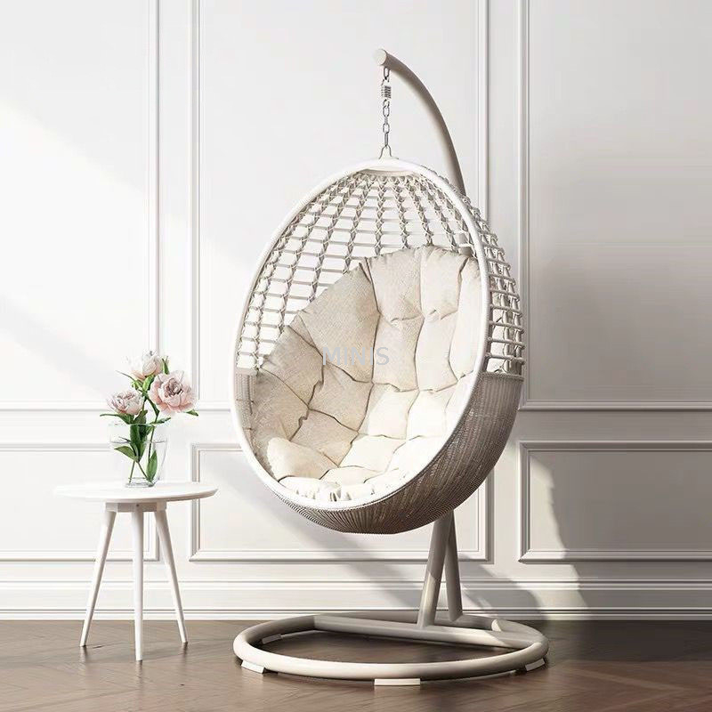 Patio de jardin ext&eacute;rieur &eacute;l&eacute;gant chaise pivotante solide blanc ivoire