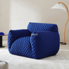 Silla de ocio con marco de madera de tela para sala de estar o dormitorio