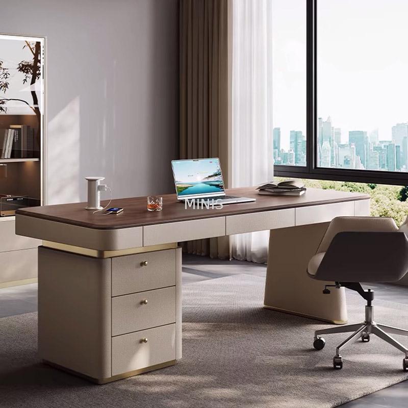 Muebles de oficina en casa peque&ntilde;o y elegante escritorio para computadora de m&aacute;rmol