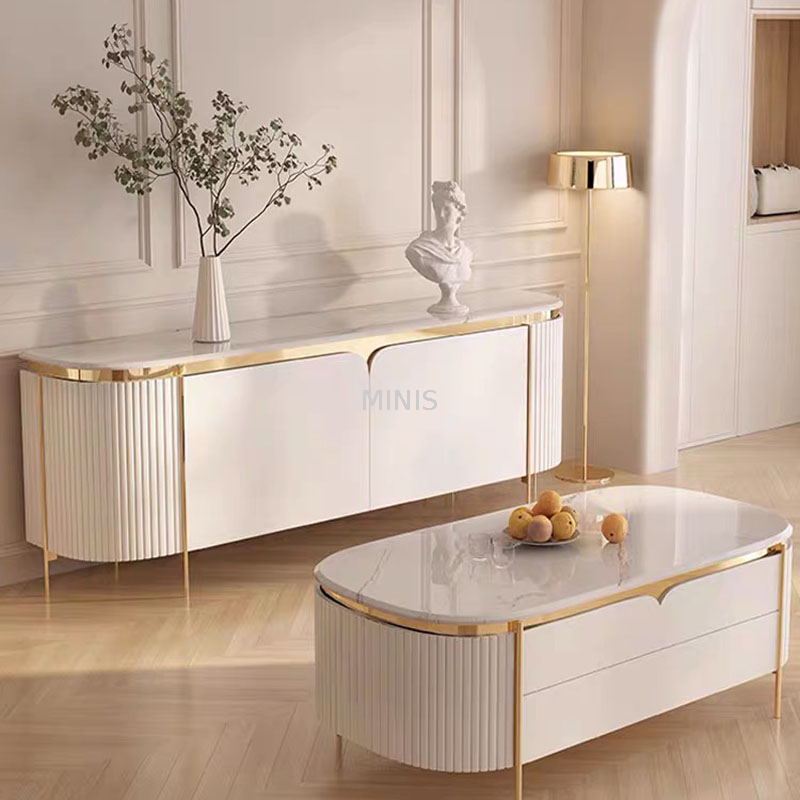 Salon/Lobby Armoire blanche moderne Meuble TV/Table basse