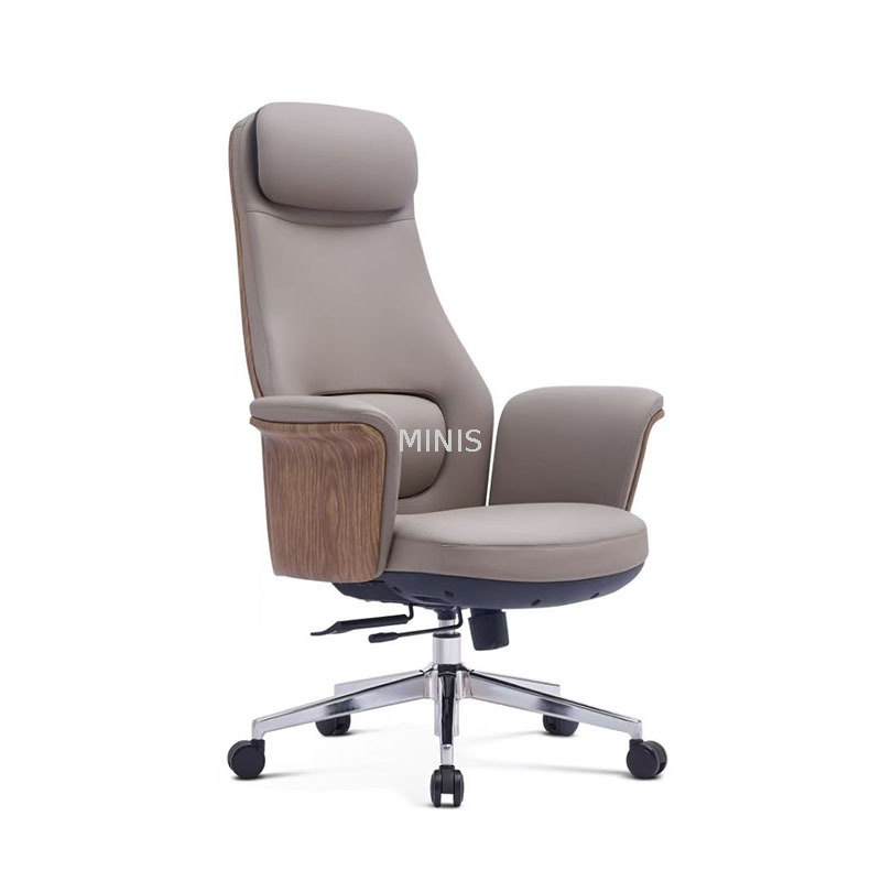 Chaise de bureau ergonomique ex&eacute;cutive en cuir v&eacute;ritable, bon gestionnaire
