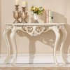 Mesa consola decorativa de madera dorada blanca para pasillo franc&eacute;s