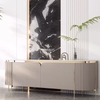 Meuble de sol &eacute;l&eacute;gant pour salon, meuble TV gris or