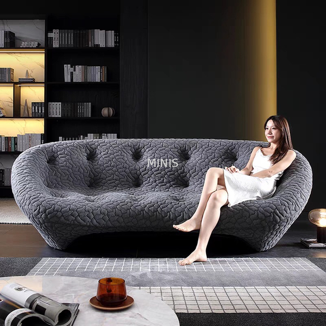 Sala Estar Con Muebles Modernos C&oacute;modo Hermoso Sof&aacute; Gris