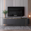 Meuble de sol &eacute;l&eacute;gant pour salon, meuble TV gris or
