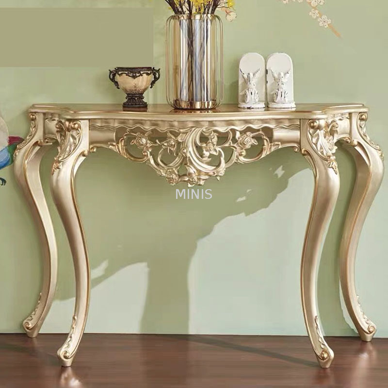 Salon/couloir d'h&ocirc;tel belle table console en bois dor&eacute;