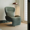 Fauteuil inclinable rotatif en bon tissu avec repose-pieds escamotable