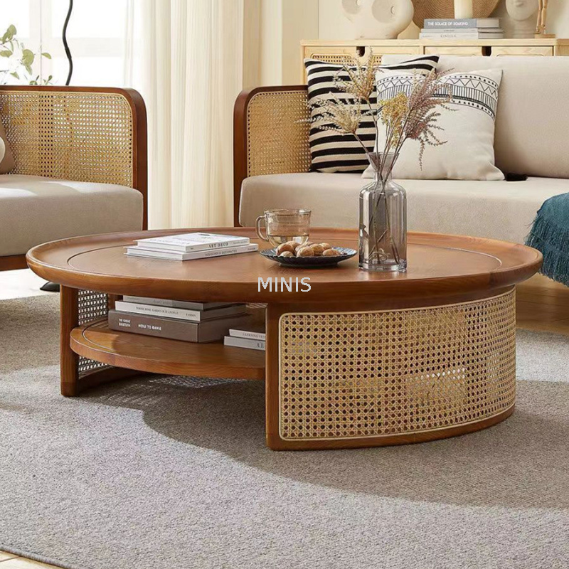 Sal&oacute;n Sala de estar Mesa de centro de madera cuadrada con cajones