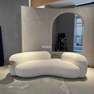 Sala de estar Sof&aacute; blanco en forma de guisante C&oacute;modo sof&aacute; de tela
