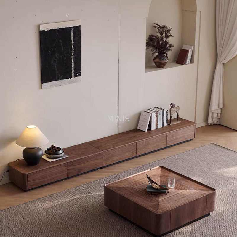 Sal&oacute;n Sala de estar Mesa de centro de madera cuadrada con cajones