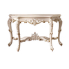 Mesa consola decorativa de madera dorada blanca para pasillo franc&eacute;s