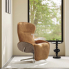 Fauteuil inclinable rotatif en bon tissu avec repose-pieds escamotable