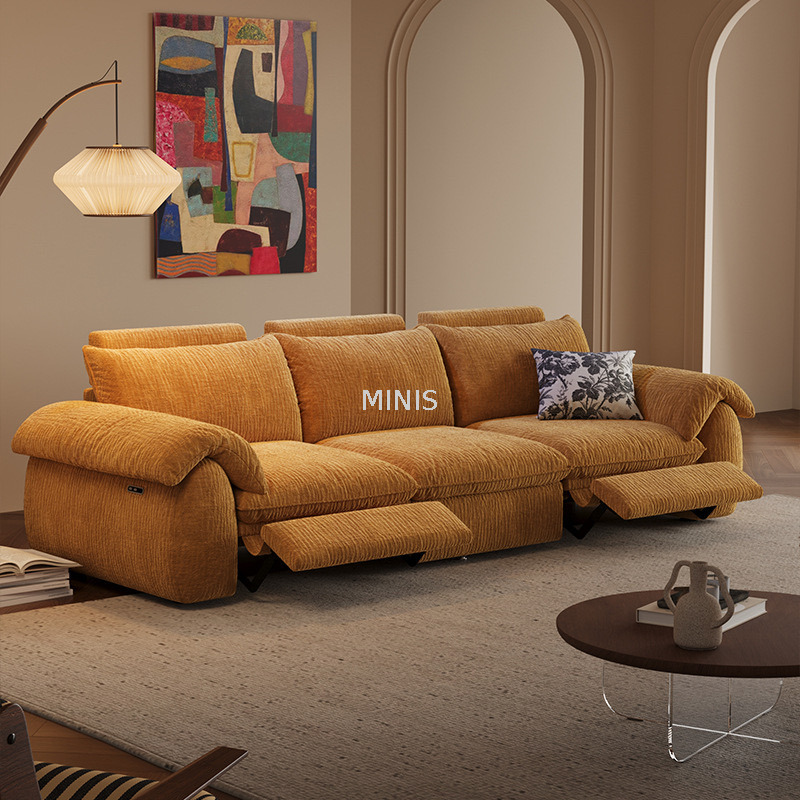 Canap&eacute; inclinable r&eacute;glable et lavable en chenille Lounge Theatre 