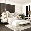 Lit beige moderne et luxueux, confortable et luxueux, de bonne qualit&eacute;, chinois