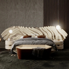 Cama beige moderna, lujosa y c&oacute;moda, china, de buena calidad